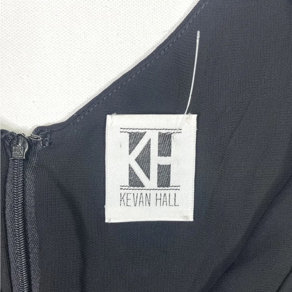 Kevan Hall Beaded Lace Dress Women’s 6 Black Floral Cocktail Form Fitting - Picture 5 of 9